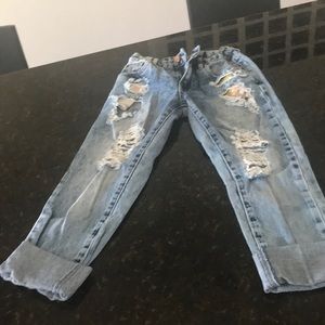 Forever 21 girls glitter boyfriend jeans